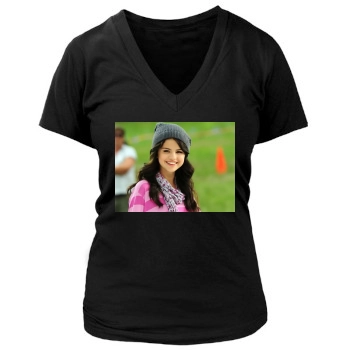 Selena Gomez Women's Deep V-Neck TShirt