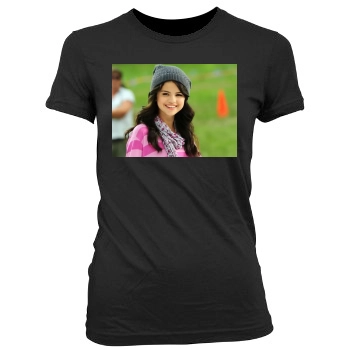 Selena Gomez Women's Junior Cut Crewneck T-Shirt