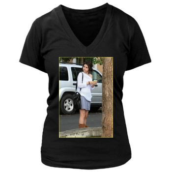 Selena Gomez Women's Deep V-Neck TShirt