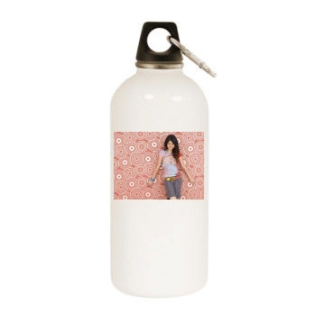 Selena Gomez White Water Bottle With Carabiner