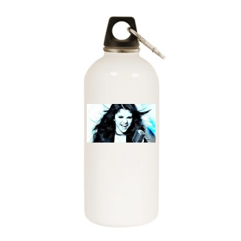 Selena Gomez White Water Bottle With Carabiner