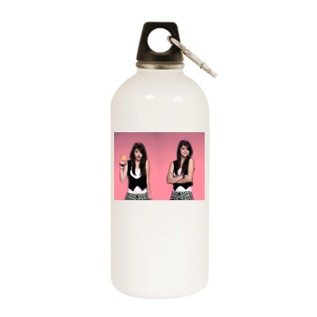 Selena Gomez White Water Bottle With Carabiner