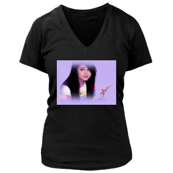 Selena Gomez Women's Deep V-Neck TShirt