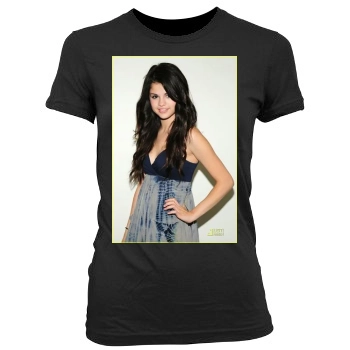 Selena Gomez Women's Junior Cut Crewneck T-Shirt