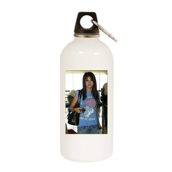 Selena Gomez White Water Bottle With Carabiner