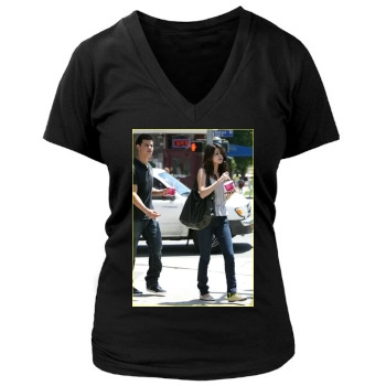 Selena Gomez Women's Deep V-Neck TShirt