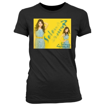 Selena Gomez Women's Junior Cut Crewneck T-Shirt