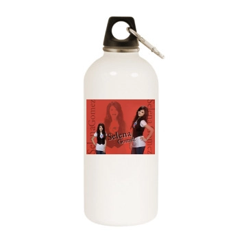 Selena Gomez White Water Bottle With Carabiner