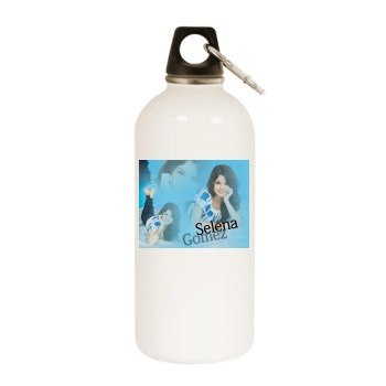 Selena Gomez White Water Bottle With Carabiner