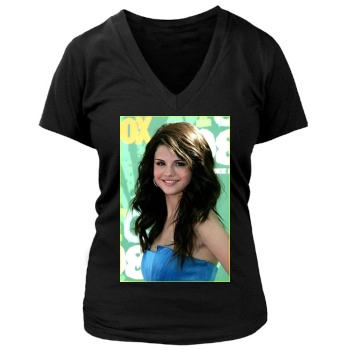 Selena Gomez Women's Deep V-Neck TShirt