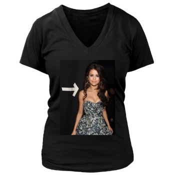 Selena Gomez Women's Deep V-Neck TShirt