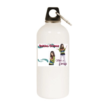 Selena Gomez White Water Bottle With Carabiner