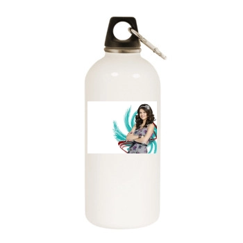 Selena Gomez White Water Bottle With Carabiner