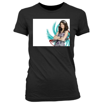 Selena Gomez Women's Junior Cut Crewneck T-Shirt