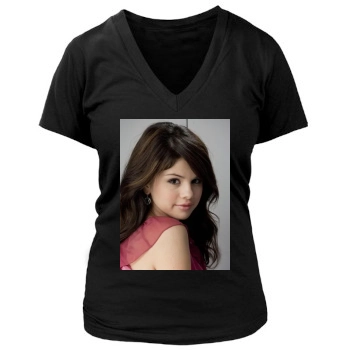 Selena Gomez Women's Deep V-Neck TShirt