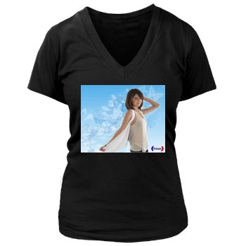 Selena Gomez Women's Deep V-Neck TShirt