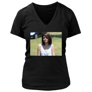 Selena Gomez Women's Deep V-Neck TShirt