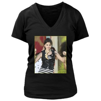 Selena Gomez Women's Deep V-Neck TShirt