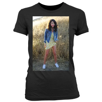 Selena Gomez Women's Junior Cut Crewneck T-Shirt