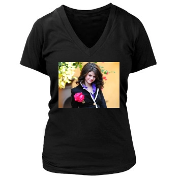 Selena Gomez Women's Deep V-Neck TShirt