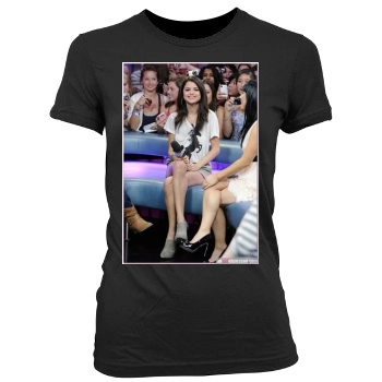 Selena Gomez Women's Junior Cut Crewneck T-Shirt