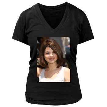 Selena Gomez Women's Deep V-Neck TShirt