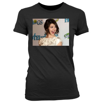 Selena Gomez Women's Junior Cut Crewneck T-Shirt