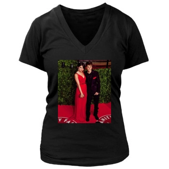 Selena Gomez Women's Deep V-Neck TShirt