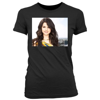 Selena Gomez Women's Junior Cut Crewneck T-Shirt