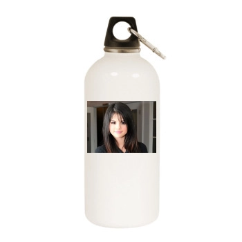 Selena Gomez White Water Bottle With Carabiner