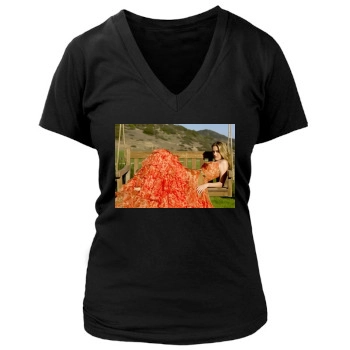 Alicia Silverstone Women's Deep V-Neck TShirt