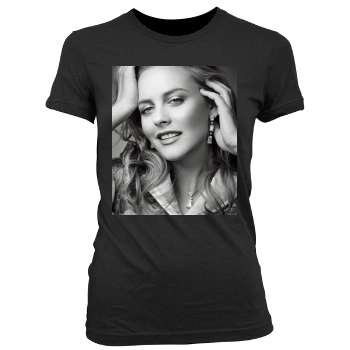 Alicia Silverstone Women's Junior Cut Crewneck T-Shirt