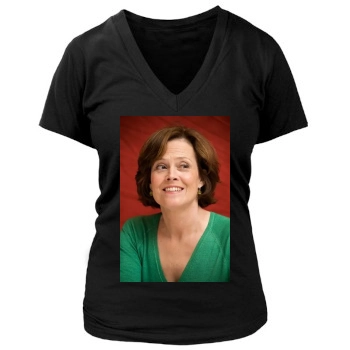 Sigourney Weaver Women's Deep V-Neck TShirt