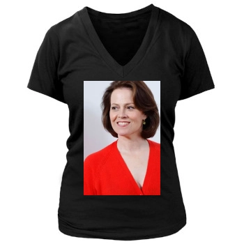 Sigourney Weaver Women's Deep V-Neck TShirt