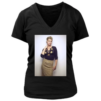 Adrianne Palicki Women's Deep V-Neck TShirt