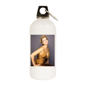 Adrianne Palicki White Water Bottle With Carabiner