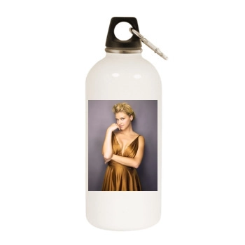 Adrianne Palicki White Water Bottle With Carabiner