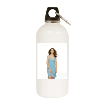 Amanda Peet White Water Bottle With Carabiner