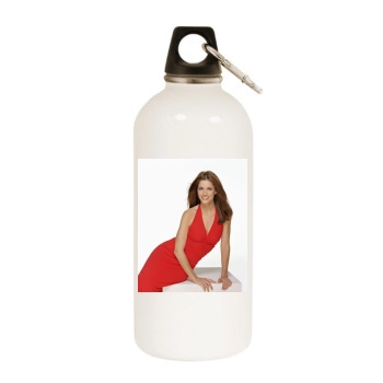 Amanda Peet White Water Bottle With Carabiner