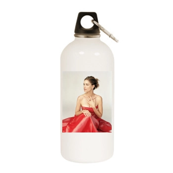 Amanda Peet White Water Bottle With Carabiner