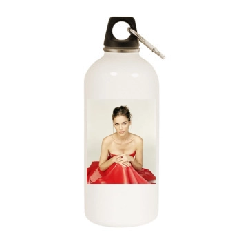 Amanda Peet White Water Bottle With Carabiner