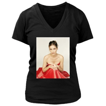 Amanda Peet Women's Deep V-Neck TShirt