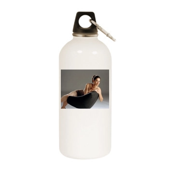 Amanda Peet White Water Bottle With Carabiner