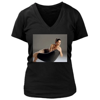 Amanda Peet Women's Deep V-Neck TShirt