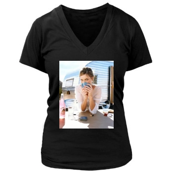 Amanda Peet Women's Deep V-Neck TShirt