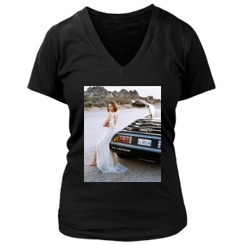 Amanda Peet Women's Deep V-Neck TShirt