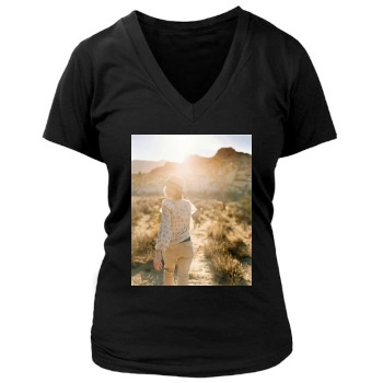 Amanda Peet Women's Deep V-Neck TShirt