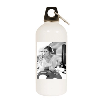 Amanda Peet White Water Bottle With Carabiner