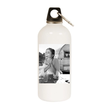 Amanda Peet White Water Bottle With Carabiner