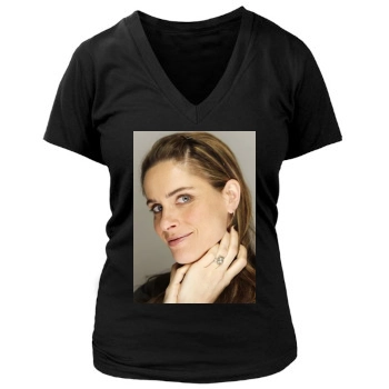 Amanda Peet Women's Deep V-Neck TShirt